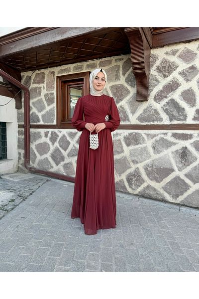 sümeyra chiffon fabric star dress
