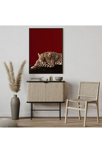 Arthopia Ο Leopard Lying Down έχει καθοριστεί ως ζωγραφική με κορνίζα με κορνίζα