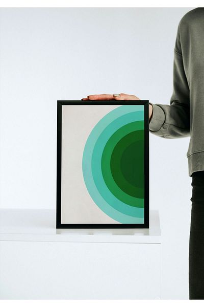 Arthopia Abstract Art Green Circle Pinterest Πλαίσιο αφίσας Υψηλής ποιότητας ζωγραφική σχεδίου