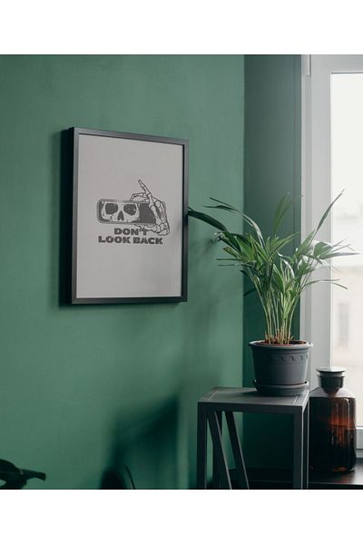 Arthopia Μην βλέπετε πίσω Καθρέφτης οπισθοπορείας Pinterest Αφίσα με κορνίζα Δώρο Διακόσμηση Σχέδιο ζωγραφικής