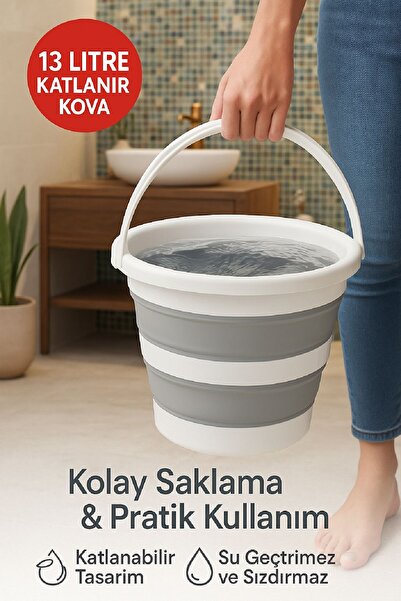 Open Home Concept Katlanabilir Akordiyon Su Kovası 12,8 Lt Mega Boy