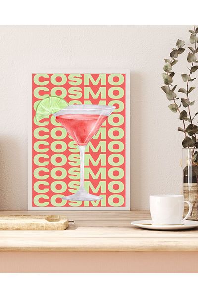 Arthopia Cosmo Cocktail Cocktail Pinterest Πίνακας καλλιτεχνικού σχεδιασμού με κορνίζα αφίσας