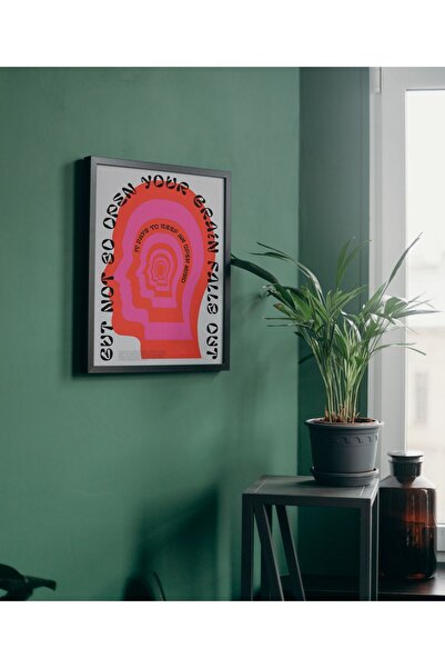 Arthopia Open Your Brain Motivation Hediyelik Poster Çerçeveli Sanatsal Tasarım Tablo