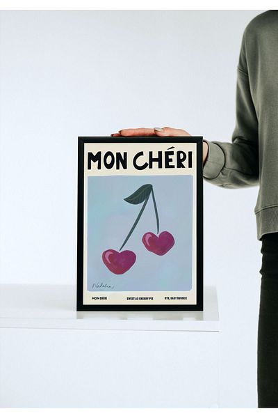 Arthopia Mon Cheri Cherry Σύμβολο της αγάπης Pinterest Αφίσα με κορνίζα Υψηλής ποιότητας διακοσμητικό σχέδιο ζωγραφικής