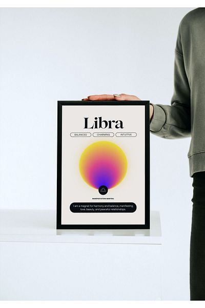 Arthopia Ζυγός Ζυγός Ζώδια Pinterest Αφίσα με κορνίζα Υψηλής ποιότητας Διακοσμητικό Σχέδιο Ζωγραφική