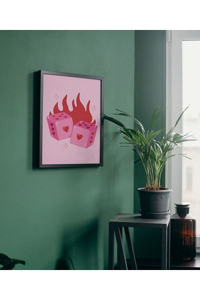 Arthopia Ημέρα του Αγίου Βαλεντίνου Love Dice Δώρο Pinterest Πίνακας καλλιτεχνικού σχεδιασμού με κορνίζα