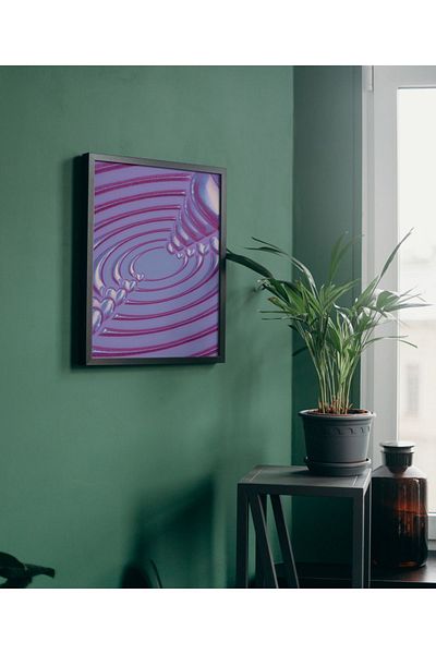 Arthopia Heart Orbit Silver Hologram Pinterest Αφίσα με κορνίζα Υψηλής ποιότητας διακοσμητικό σχέδιο ζωγραφικής