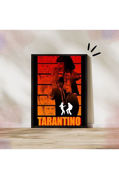 Arthopia Δώρο διακοσμητικό σχέδιο ζωγραφικής με κορνίζα αφίσας Tarantino Cult Movies