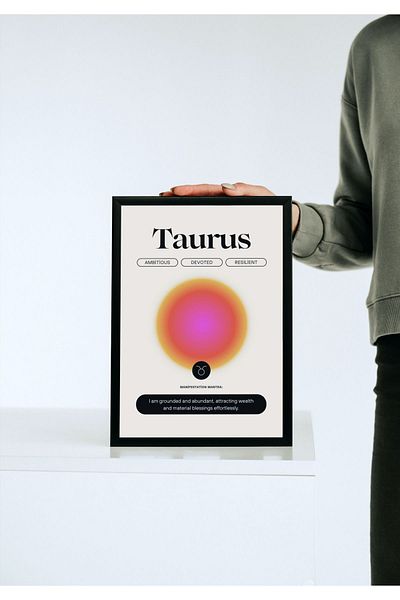 Arthopia Ζώδιο Ταύρος Ζώδια Pinterest Αφίσα με κορνίζα Υψηλής ποιότητας διακοσμητικό σχέδιο ζωγραφικής
