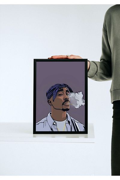 Arthopia Πίνακας Tupac Shakur Rap με κορνίζα υψηλής ποιότητας