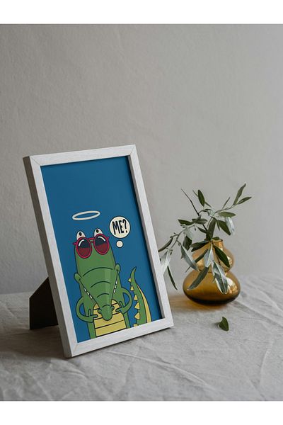 Arthopia Cute Animals Glasses Dinosaur Διακόσμηση Παιδικού Δωματίου Ποιοτική ζωγραφική με κορνίζα