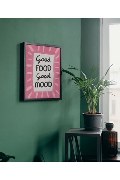 Arthopia Good Food Good Mood Kitchen Pinterest Δώρο Αφίσα Πίνακας καλλιτεχνικού σχεδιασμού με κορνίζα