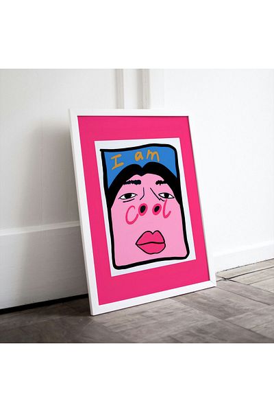 Arthopia I Am Cool PopArt Pinterest Αφίσα με κορνίζα Υψηλής ποιότητας διακοσμητικό σχέδιο ζωγραφικής