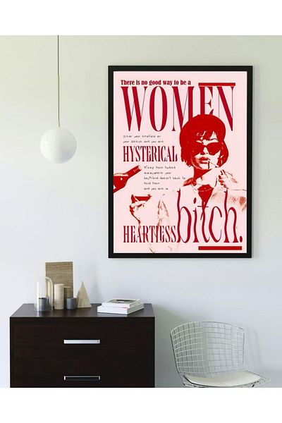 Arthopia Αφίσα για θηλυκά χωρίς καρδιά Pinterest Δώρο αφίσα με κορνίζα ζωγραφική καλλιτεχνική σχεδίαση