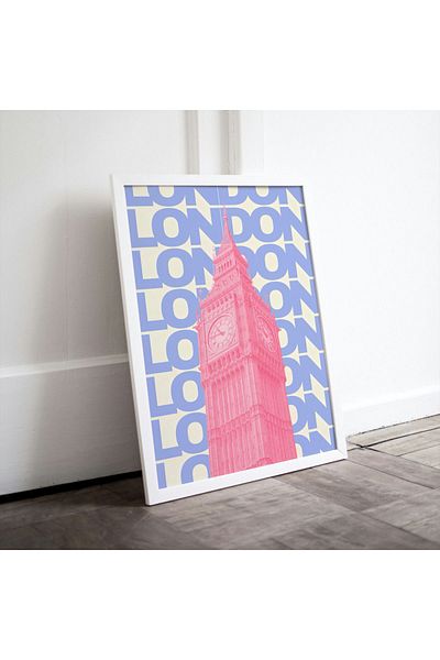 Arthopia London Pink City Cities Pinterest Αφίσα με κορνίζα Υψηλής ποιότητας διακοσμητικό σχέδιο ζωγραφικής