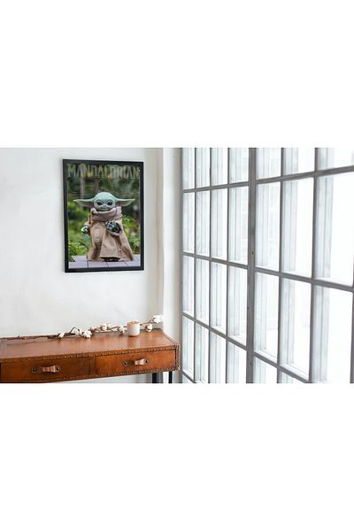 Arthopia Star Wars Mandalorian Grogu Yoda Vintage Διακόσμηση Υψηλής ποιότητας ζωγραφική αφίσα τοίχου με πλαίσιο