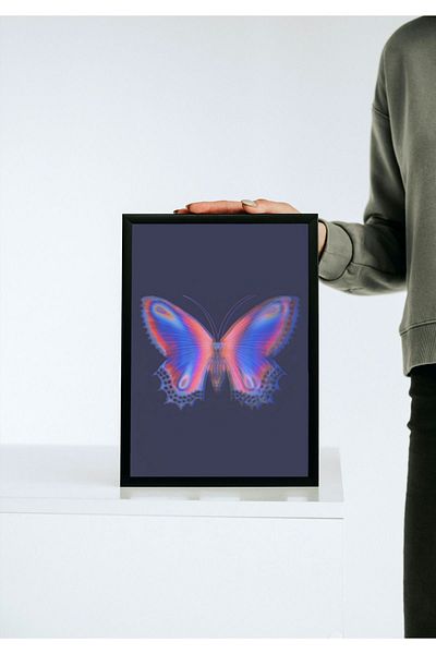 Arthopia Blue Butterfly Effect Pinterest Αφίσα με κορνίζα Υψηλής ποιότητας διακοσμητικό σχέδιο ζωγραφικής