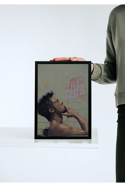 Arthopia Vintage Pinterest Fight Club Tyler Durden Αφίσα με κορνίζα Υψηλής ποιότητας ζωγραφική σχεδίου