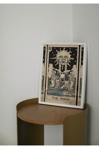Arthopia Κάρτα Ταρώ The Moon Pinterest Διακοσμητική αφίσα με κορνίζα Υψηλής ποιότητας σχεδιασμός ζωγραφικής