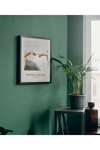 Arthopia Michelangelo- Adem'in Yaratılışı Poster Çerçeveli Yüksek Kaliteli De...