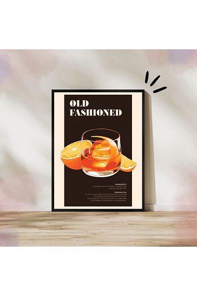 Arthopia Παλιάς τεχνολογίας κοκτέιλ Pinterest Διακοσμητική αφίσα με κορνίζα Υψηλής ποιότητας σχεδιαστικός πίνακας
