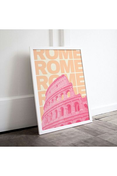 Arthopia Rome Pink City Cities Pinterest Αφίσα με κορνίζα Υψηλής ποιότητας διακοσμητικό σχέδιο ζωγραφικής