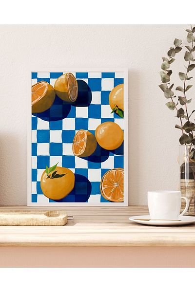 Arthopia Summer Vibe Tangerines Banner Pinterest Δώρο Αφίσα Πίνακας καλλιτεχνικού σχεδιασμού με κορνίζα