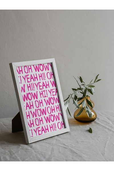 Arthopia Yeah Hi Wow Pink Pinterest Αφίσα με κορνίζα Υψηλής ποιότητας διακοσμητικό σχέδιο ζωγραφικής