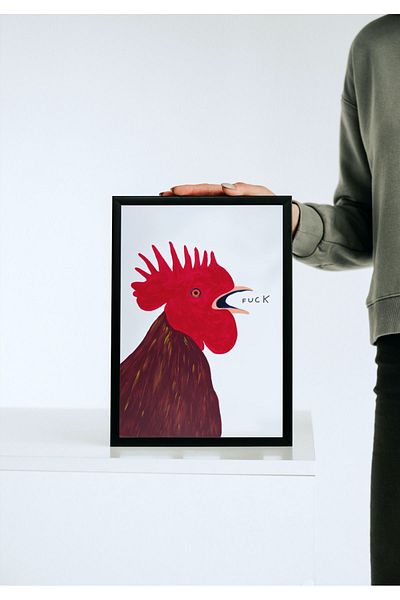 Arthopia Rooster F*ck Pinterest Αφίσα με κορνίζα Υψηλής ποιότητας διακοσμητικό σχέδιο ζωγραφικής