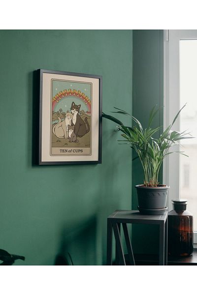 Arthopia Ten Of Cups 2 Couple Cat Cat Pinterest Αφίσα με κορνίζα Υψηλής ποιότητας διακοσμητικό σχέδιο ζωγραφικής