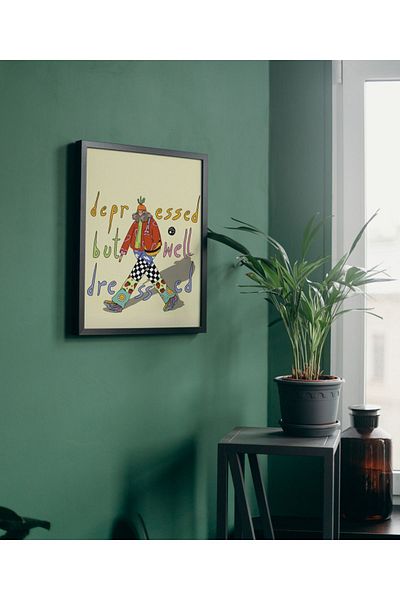 Arthopia Δεμπλωμένος αλλά καλά ντυμένος Chill Pinterest Δώρο Αφίσα Πίνακας Καλλιτεχνικού Σχεδιασμού με κορνίζα