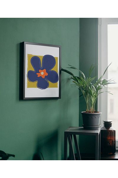 Arthopia Μεγάλο λουλούδι μπλε λουλούδι Pinterest δώρο αφίσα με κορνίζα καλλιτεχνικό σχέδιο ζωγραφική