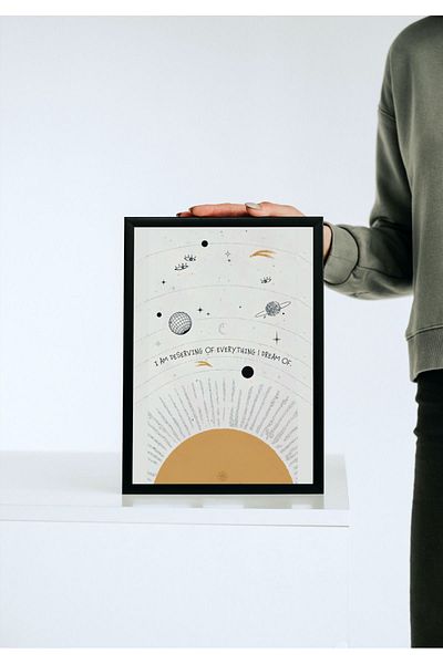 Arthopia My Solar System Pinterest Αφίσα με κορνίζα Υψηλής ποιότητας διακοσμητικό σχέδιο ζωγραφικής