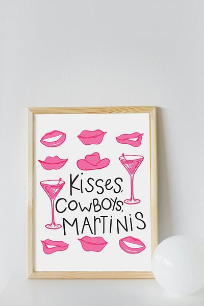Arthopia Αφίξεις Cowboys Martinis Αφίσα Ζωγραφικής Τοίχων χωρίς πλαίσιο υψηλής ποιότητας