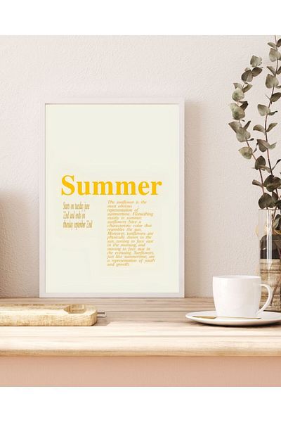 Arthopia Summer Word Meaning Summer Vibe Banner Pinterest Δώρο αφίσα με κορνίζα ζωγραφική καλλιτεχνικού σχεδιασμού