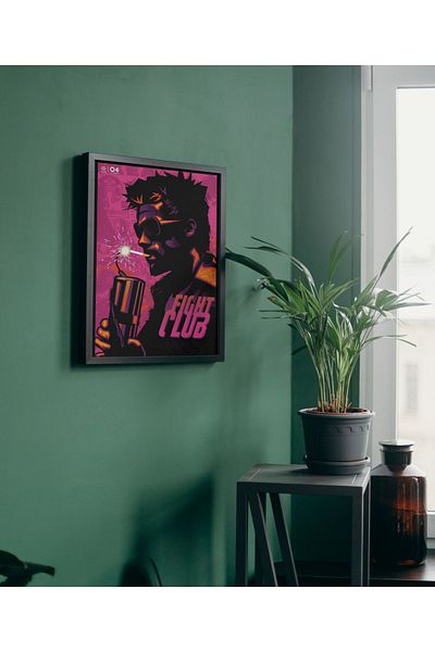 Arthopia Vintage Pinterest Fight Club Tyler Durden Αφίσα με κορνίζα Υψηλής ποιότητας ζωγραφική σχεδίου