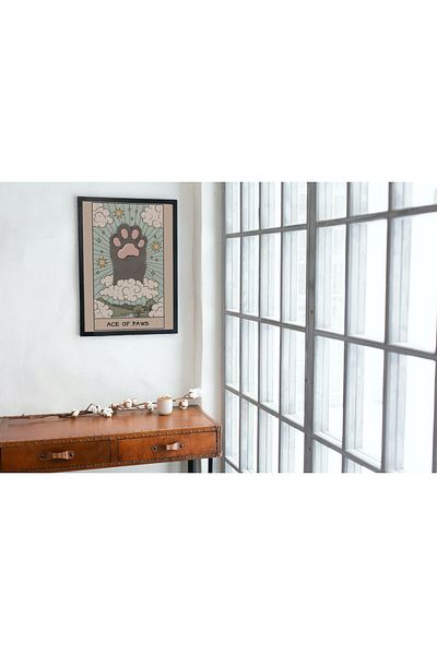 Arthopia Ace Of Paws Cat Paw Tarot Pinterest Αφίσα με κορνίζα Υψηλής ποιότητας διακοσμητικό σχέδιο ζωγραφικής