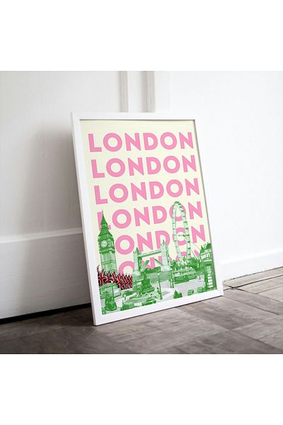 Arthopia London Green City Cities Pinterest Αφίσα με κορνίζα Υψηλής ποιότητας διακοσμητικό σχέδιο ζωγραφικής