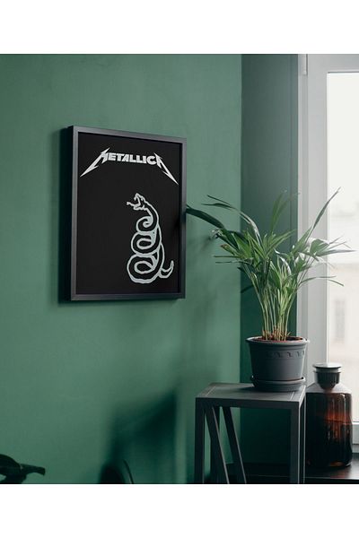 Arthopia Εκτύπωση υψηλής ποιότητας σχεδίου με κάλυμμα μαύρου άλμπουμ Metallica με πλαίσιο αφίσας Snake