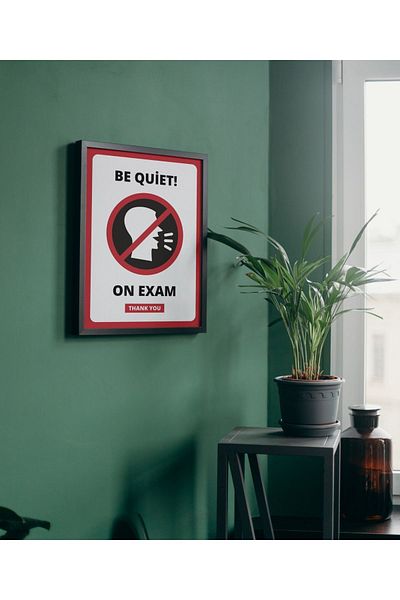 Arthopia Be Quiet There's an Exam Διακοσμητική αφίσα με πλαίσιο υψηλής ποιότητας σχεδιασμού