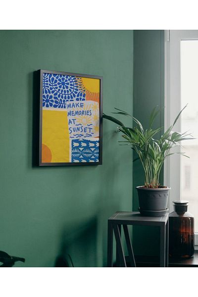 Arthopia Κάντε αναμνήσεις στο Sunset Chill Vibe Pinterest Δώρο Αφίσα Πίνακας Καλλιτεχνικού Σχεδιασμού με κορνίζα