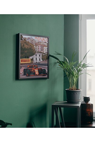 Arthopia Formula 1 Monaco Poster Çerçeveli Yüksek Kaliteli Tasarım Tablo