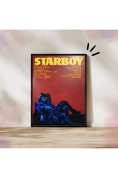 Arthopia The Weeknd Starboy Poster με κορνίζα Δώρο Διακόσμηση Σχέδιο ζωγραφικής