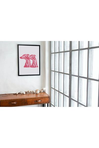 Arthopia Pink Dogs Pink Dogs Pinterest Δώρο Αφίσα Πίνακας Καλλιτεχνικού Σχεδιασμού με κορνίζα