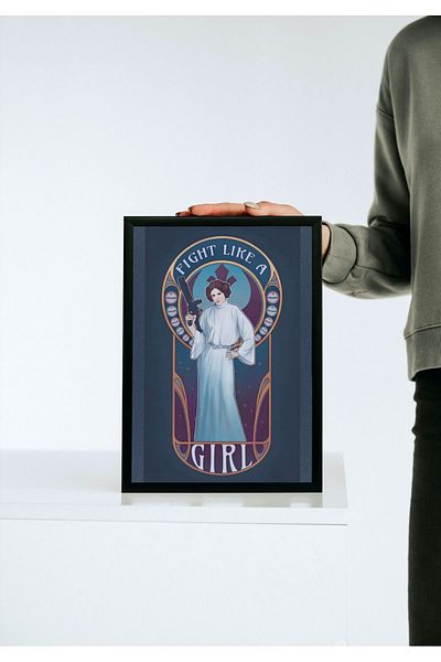 Arthopia Fight Like A Girl: The Princess Star Wars Pinterest Πίνακας σχεδίασης διακόσμησης με πλαίσιο αφίσας