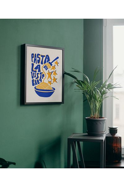 Arthopia Πίνακας καλλιτεχνικής σχεδίασης Pasta La Vista Baby Kitchen Pasta Δώρο με κορνίζα