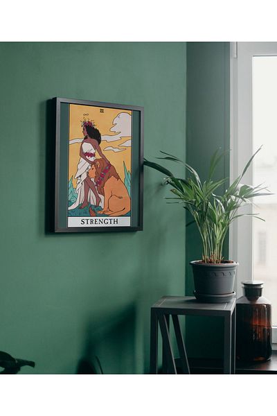 Arthopia Κάρτα ταρώ Strength Power με πλαίσιο αφίσας Pinterest Υψηλής ποιότητας διακοσμητικό σχέδιο ζωγραφικής