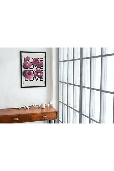 Arthopia Love Love Love Δώρο για την Ημέρα του Αγίου Βαλεντίνου Αφίσα με κορνίζα ζωγραφική καλλιτεχνική σχεδίαση