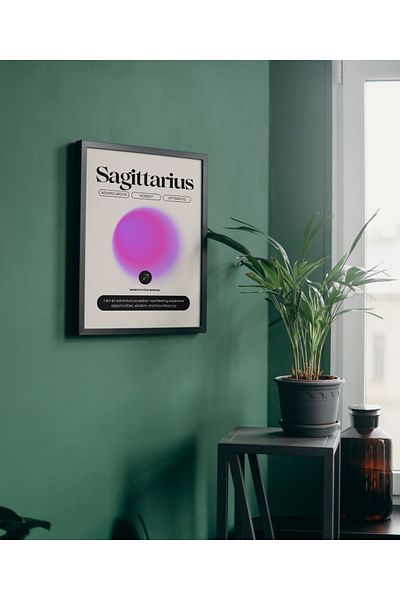 Arthopia Δίκτυο Ζώδιο του Τοξού Ζώδια Pinterest Αφίσα με κορνίζα Υψηλής ποιότητας διακοσμητικό σχέδιο ζωγραφικής