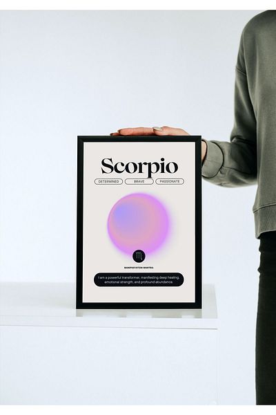 Arthopia Scorpio Scorpion Zodiac Signs Pinterest Αφίσα με κορνίζα Υψηλής ποιότητας διακοσμητικό σχέδιο ζωγραφικής